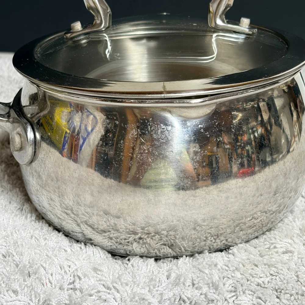 Biltmore For Your Home Stainless Steel 1.5 Qt Saucepan Vented Glass Lid 5.5in